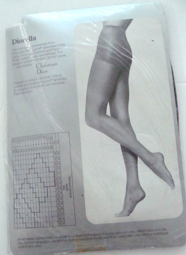 VTG CHRISTIAN DIOR Control Top PANTYHOSE Sz 1 FRENCH TAUPE 4419 DIORELLA Sheer - Picture 5 of 6