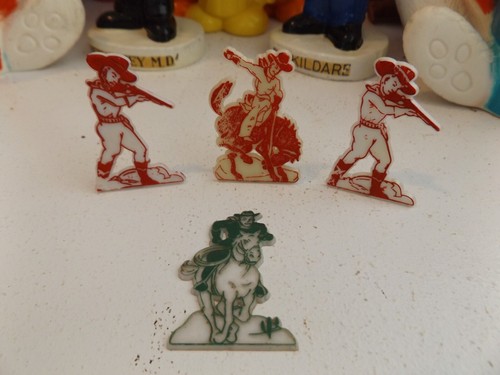 1950’s ROSEN ROSBRO TOY 4 COWBOYS CANDY / CAKE TOPPERS