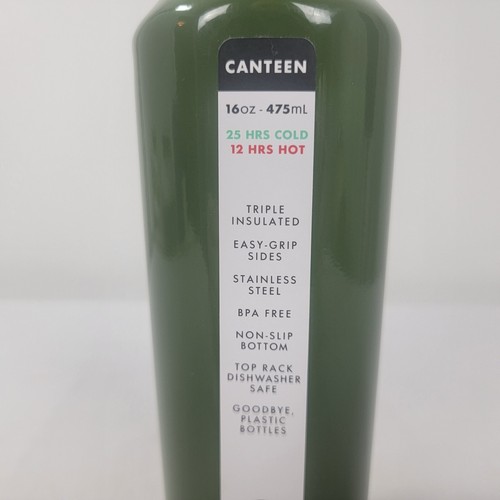 Corkcicle Canteen 16 oz. 25 hours cold 12 hot OLIVE Green NEW Triple Insulated - Picture 2 of 4