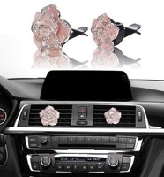 Bling Bling Car Accessories Interior Decoration For Girls Women - Pink Flowers Bling Bling Car Accessories Interior Decoration For Girls Women - Pink Flowers