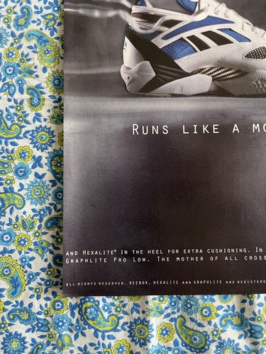 Vintage 1994 Reebok Print Ad Runs Like A Mother Hexalite Heal - Picture 5 of 7