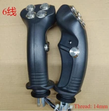 1 pair Excavator harvester modification Metal 5 button （6 line）joystick handle