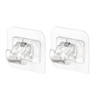  2 Pcs Curtain Rod Hook Self Adhesive Holder Hooks Adjustable Tension