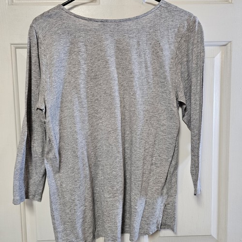 Michael Kors Women’s Gray Top 3/4 Sleeve Blouse Pullover Size Medium - Picture 3 of 4