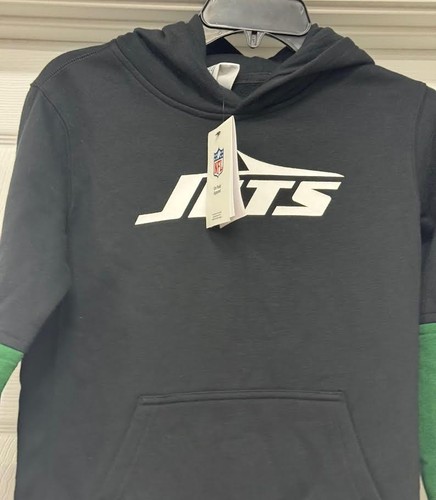 NIKE ' YOUTH ' NEW YORK JETS NFL HOODIE ' SIZE MEDIUM 10/12 ' GREEN/BLACK - Picture 2 of 3