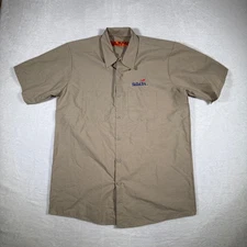 Red Kap SkillsUSA Short Sleeve Work Shirt Mens Large Khaki Embroidered Logo