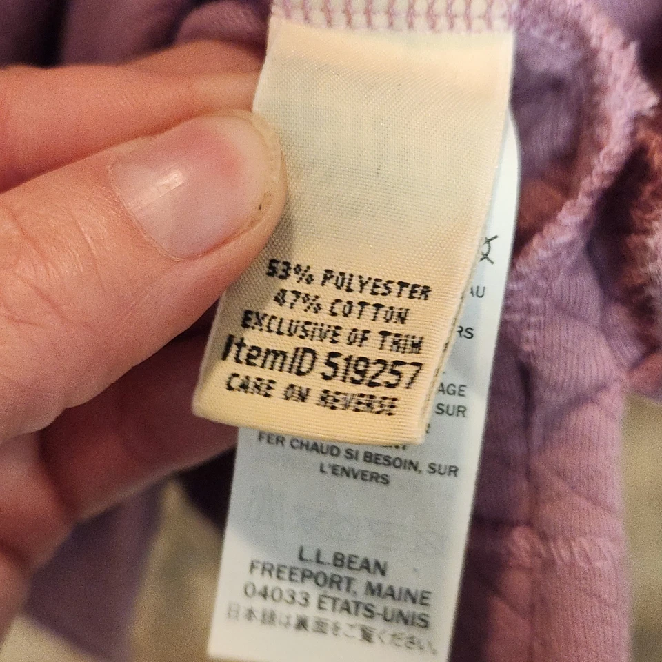 LLBean Mujer Acolchada Cuarto Cremallera Pullover Sudadera Polvorienta Lavanda XL Acogedora Foto 4 de 4