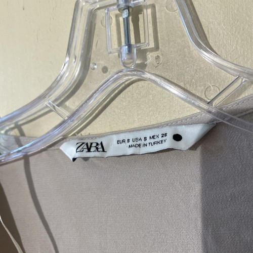 Zara crop top size S tie front button down silver - Picture 3 of 9