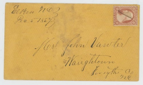 Mr Fancy Cancel 26 COVER MANUSCRIPT ELKIN NC 1859 POSTMARK VERY RARE - Picture 1 of 2