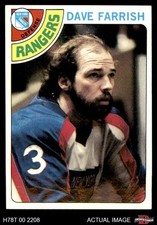 1978 Topps #41 Dave Farrish Rangers-Hockey 7 - NM