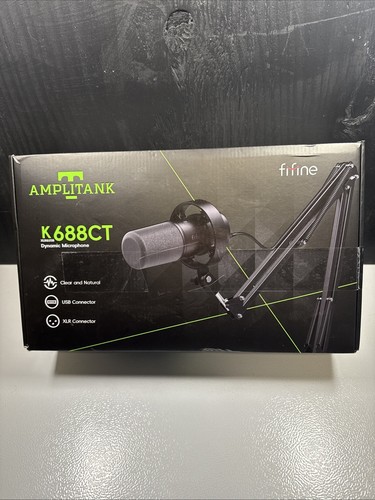 Amplitank K688CT Fifine Studio Podcast Recording Microphone XLR & USB w/ Arm - Picture 1 of 2