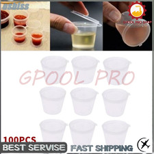 100Pcs/Set Small Plastic Sauce Cups Food Storage Containers Clear Boxes Lids