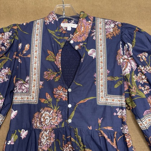 Love The Label Wanda Print Midi Dress Puffer Long Sleeve In Purple/Multi Size S - Picture 8 of 17