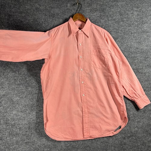 VINTAGE 40s 50s Arrow Dress Shirt Mens Size Medium Overdyed Pink Sanforized Hull - Picture 3 of 23