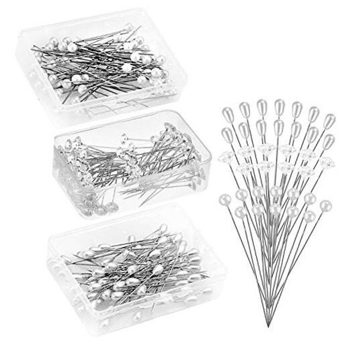300 Pieces (3 Styles) Diamond Pins Pearl Head Corsage Pins Floral Straight