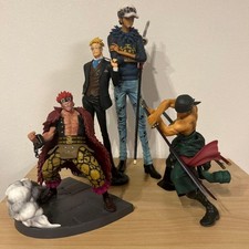 One Piece Figure Set of 4 Authentic Collectible Anime Toys Slight Wear