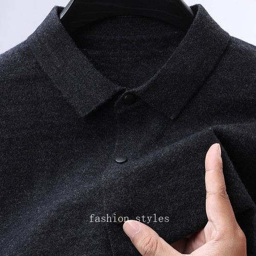 Cárdigan tejido 100 % cachemir puro para hombre solapa coreano primavera suéter chaqueta tops - Imagen 23 de 26