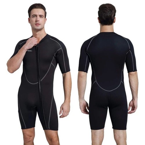 Shorty Wetsuit Mens Size: Small, 3mm Diving Suit Front Zip - Seaskin