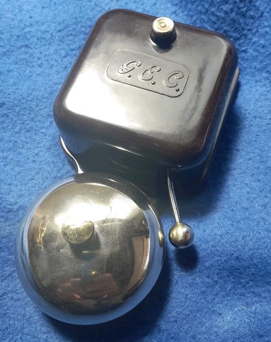 VINTAGE ORIGINAL ELEKTRISCHE GEC BAKELIT MESSING TÜRKLINGEL BUTLER KLINGEL NIEDERSPANNUNG