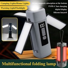 1-2X LED Flashlight Rechargeable Tent Light Camping Multifunctional Lamp 7 Modes