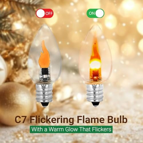 Tupkee LED C7 Flickering Flame Bulb - E12 Base, 0.06 Watt, Warm Glow Flickers - Picture 7 of 7