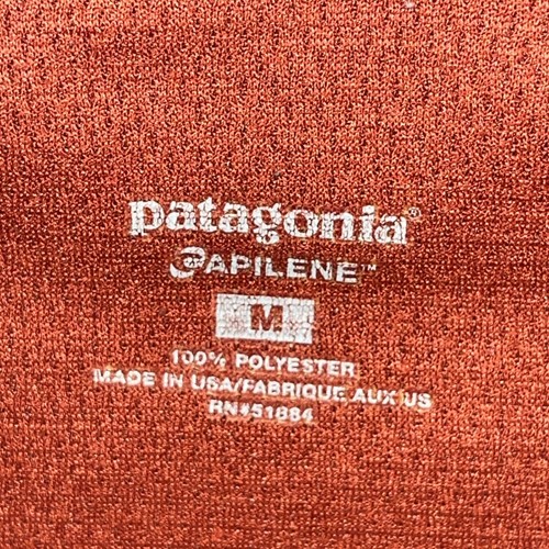Patagonia Shirt Mens Medium Burnt Orange Capilene 1/4 Zip Pullover Base Layer - Picture 3 of 24