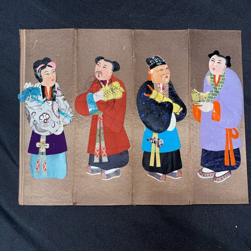 RARE NEW VINTAGE CHINESE 8 IMMORTALS HANDCRAFTED SILK COVERED OCTAGON BOX - Picture 6 of 7