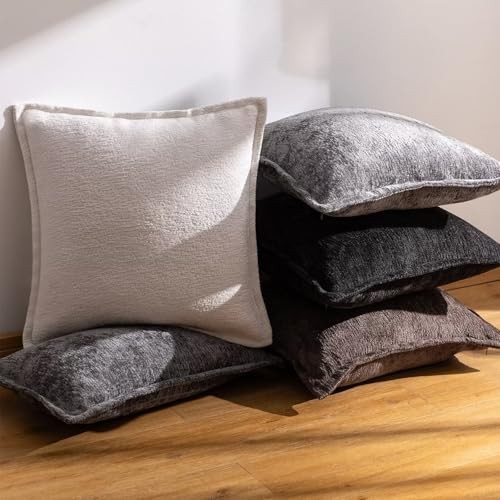 Decorative Throw Pillow Covers 18x18 Inch Set of 2 18" x 18" (Pack of 2) Grey - Picture 5 of 6