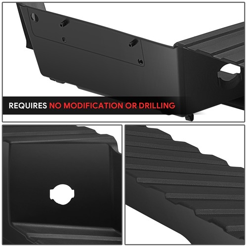 Black Rear Bumper Step Pad w/ Park Sensor Holes for 08-12 Ford F-250 F-350 SD - Picture 4 of 7