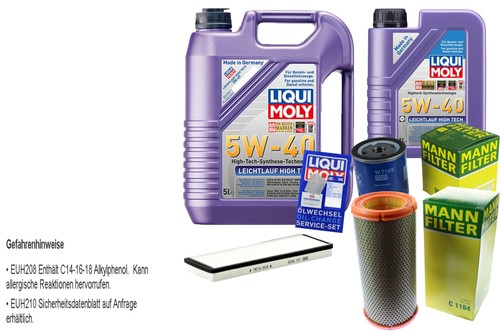INSPEKTIONSKIT FILTER LIQUI MOLY ÖL 6L 5W-40 für Peugeot 306 Schrägheck 7A 7C - Bild 6 von 11