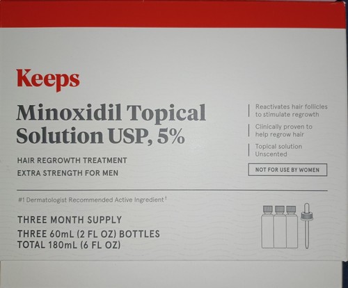 Keeps Extra Strength Minoxidil for Men Hair Growth Serum 5% (3 x 2oz) Drops 8/26 - Picture 9 of 13