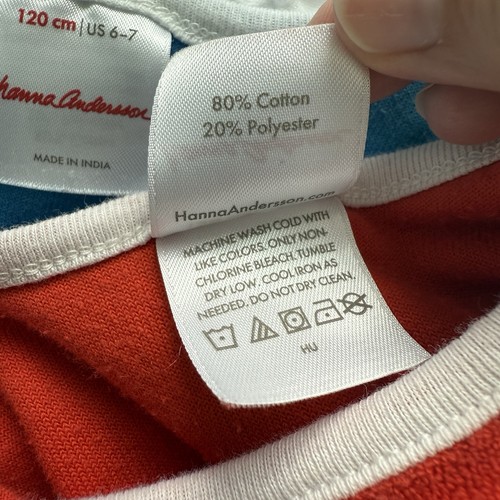 Hanna Andersson Terry Cloth Romper Set Of Two Girls Size 6-7 Retro Summer Beach - Picture 6 of 6