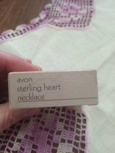 Vintage Avon Sterling Silver HEART  Pendant Black SILK Cord Necklace w/Box - Picture 5 of 8