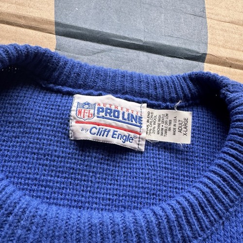 Vintage Buffalo Bills Cliff Engle Sweater Wool Pro Line Coach Marv Levy XL - Picture 3 of 4