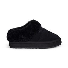 UGG TAZZLITA BLACK SUEDE SHEARLING SLIPPERS SIZE US YOUTH 5 FIT'S WOMEN'S 7 NEW