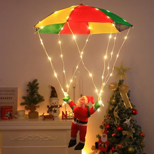 Christmas Santa Parachute LED Xmas Decoration Outdoor Light W/ 8 Flashing Modes - Picture 3 of 11
