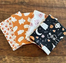 4 Fat Quarters Riley Blake "Hey Pumpkin" Halloween Quilt Cotton