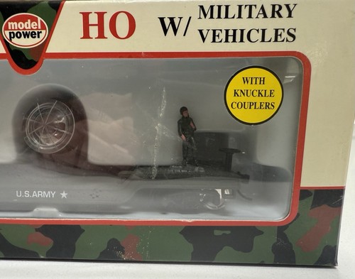 Model Power HO Scale US ARMY Depressed Center Flat Search Light Car #98664 - Picture 3 of 8