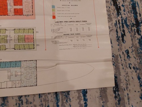 STATES LINES SHIP CABIN DECK PLANS 1920s GENERAL LEE GEN GRANT GEN PERSHING - Picture 7 of 16