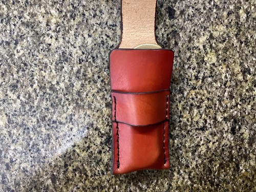 Leather Folding Knife Slip Hand Made Buck 112 Size (Sheath Only) - Picture 8 of 12