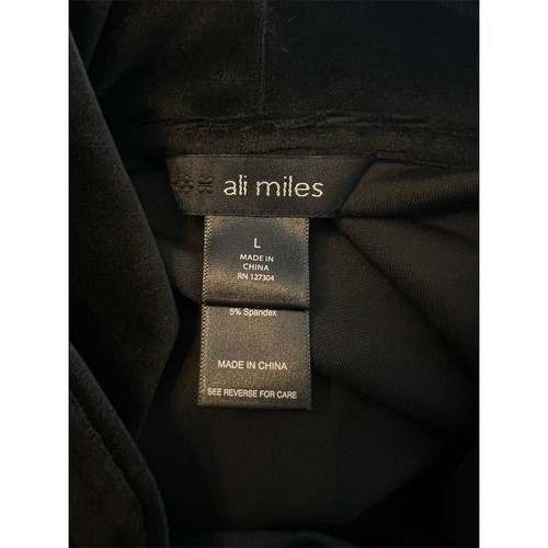 NWT Ali Miles Women's Black Cowl Neck L Velvet Tunic Shirt - Picture 6 of 12
