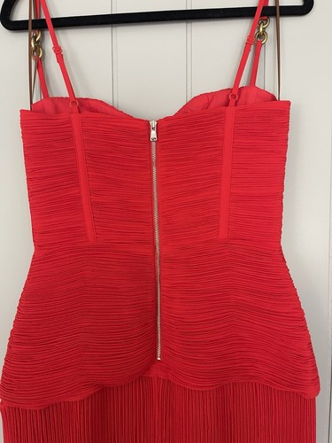 Manning Cartell Double Time Pleat Dress Red Size 8 - Picture 11 of 13