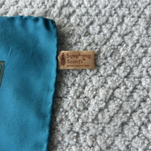 Symphony Schals Vintage Floral Blumen blau Schal Italien 16”x16” - Bild 8 von 11