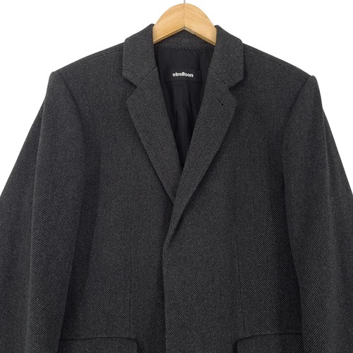 Strellson Long Coat Men Overcoat Classic Winter Wool Blend Sb3 Size 46 - Picture 2 of 8