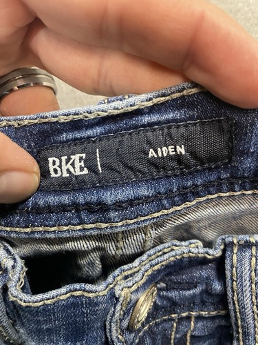 BKE Denim Jeans Herren 30x34 Blau Aiden Boot Cut Stretch Medium Wash Distressed - Bild 5 von 10