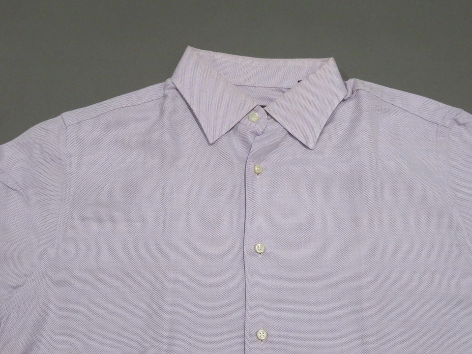 Camisa Corneliani Hombre 16.5 42 Púrpura Vestido Manga Larga Botón Frontal Hecha en Italia Foto 2 de 4