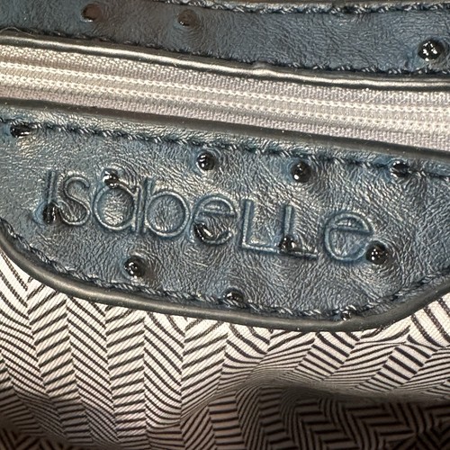Bandolera/cartera ajustable de cuero vegano azul marino avestruz en relieve. 2 asas - Imagen 13 de 14