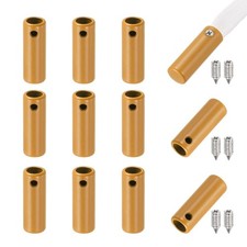 12Pcs 20mm Shoelace Tips Caps with Screw, Yellow Coffee