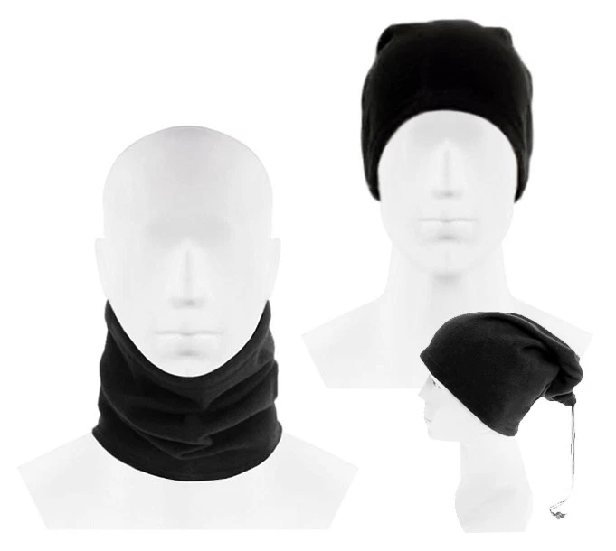 Neck & Head Warmer Mid Weight Cozy Combination Black Scarf & Beanie 12 Pack