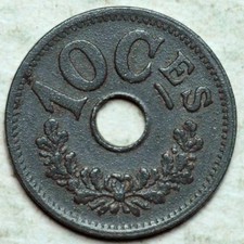 1915 LUXEMBOURG ZINC 10 CENTIMES (UNC)
